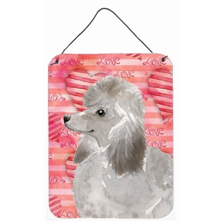 Carolines Treasures Grey Standard Poodle Love Wall or Door Hanging Prints BB9490DS1216